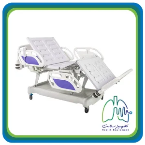 تخت بیمارستانی برقی سه شکن با قابلیت صندلی شو و تنظیم ارتفاع